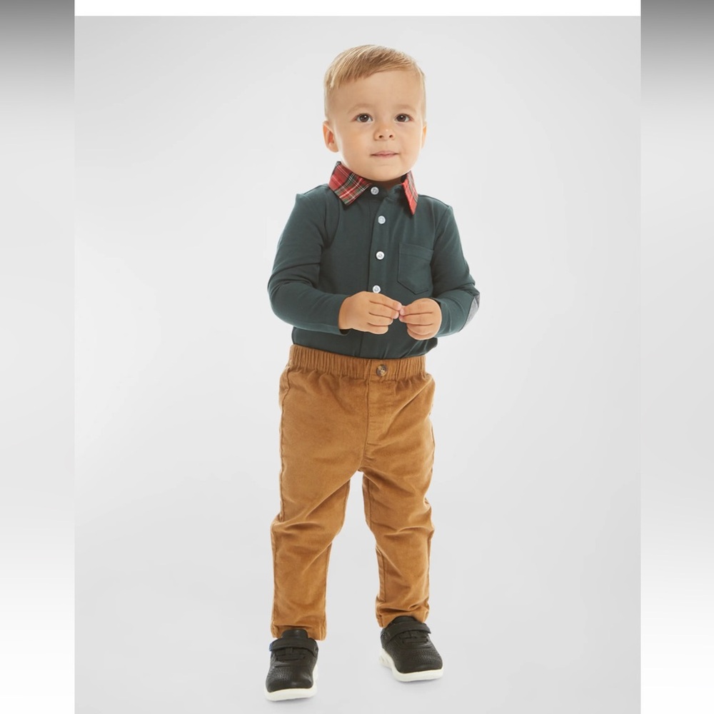 Andy & Evan Boy's Holiday Polo Bodysuit & Pants Set
